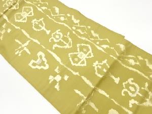 縞に変わり花・抽象模様織出し名古屋帯